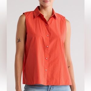 NWOT Eileen Fisher Organic Cotton Button-Up Shirt - M